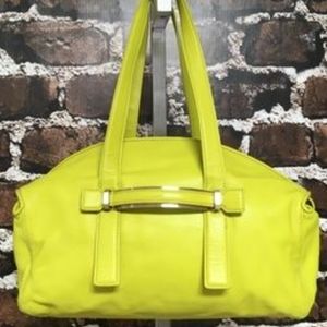 NEW Anthropologie Leifsdottir Leather Shoulder Bag Citron
